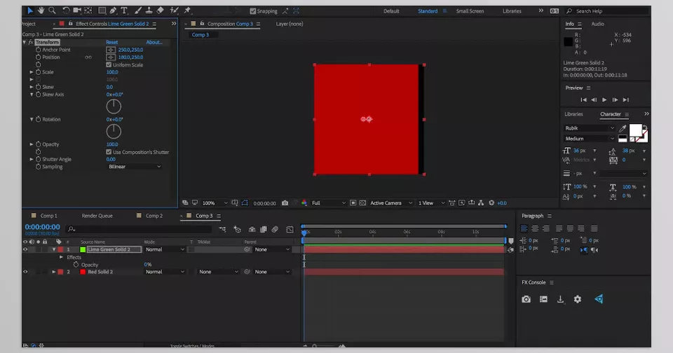 Effect Matte Plugin - Effect Matte works seamlessly with layers that have parent links.