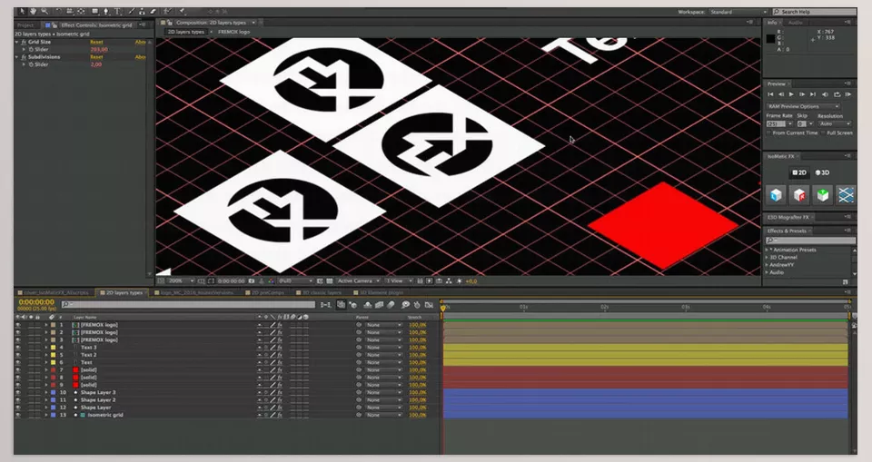 Isomatic FX in After Effects - After Effects isometric.