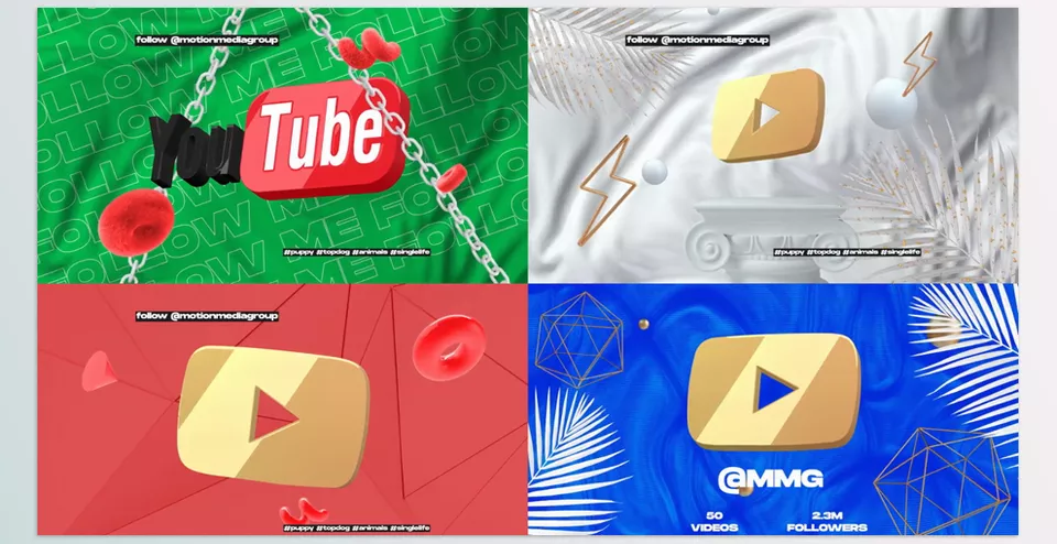 Gravity | Social Media and Broadcast - Replace and change the element's scale, and mix different backgrounds, visual elements, and colors.