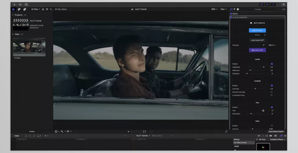 MotionVFX - mLUT Blockbuster Pack - Transform colors in a click—effortless grading for professional results.