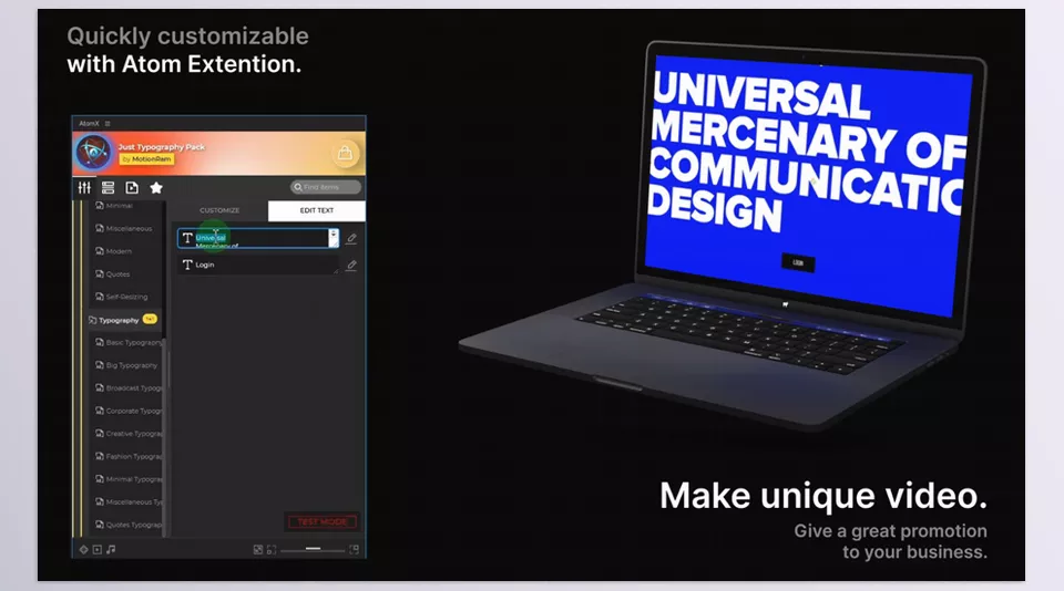 Just Typography Pack - Quickly customize and make a unique video.