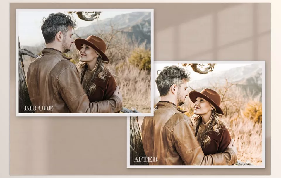 Creative Market - Western Lightroom Photoshop LUTs - Soft earthy tones and bright highlights create the perfect mood for outdoor adventures and natural portraits.