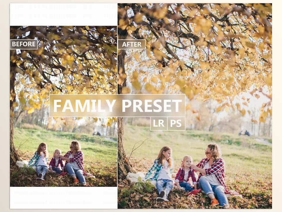 Creative Market - FAMILY Lightroom Photoshop Preset - Create beautifully balanced, heartwarming edits with this essential family preset collection.