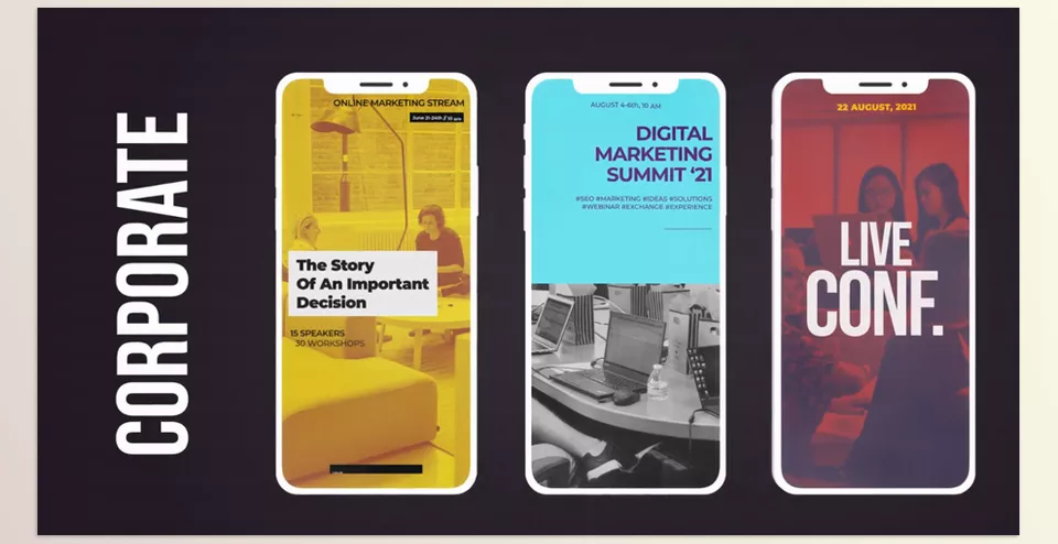 400+ Vertical Templates For After Effects - Enjoy the flexibility of resizing options to cater to various formats, making them perfect for social media content, marketing campaigns, and event highlights.