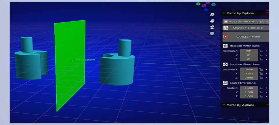 Mirror Copy - You can mirror your object along the X, Y, or Z axis in just seconds.