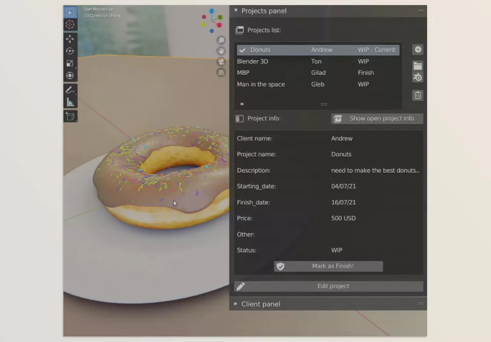 Manage Blender Projects - Easily manage your projects within the blender panel!