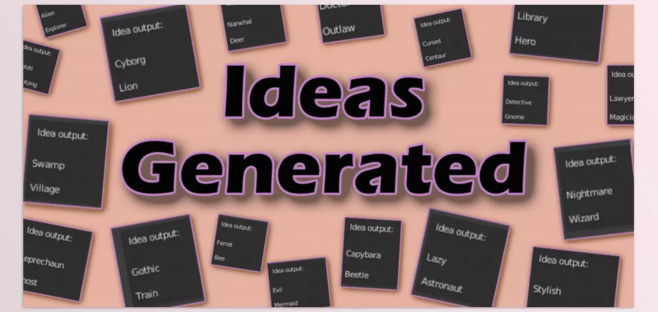 Idea Gen - It chooses and pairs random ideas together right inside the Blender interface!