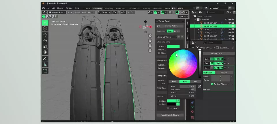 Theme Candy - Quickly customize the selection colors in Edit Mode independently.