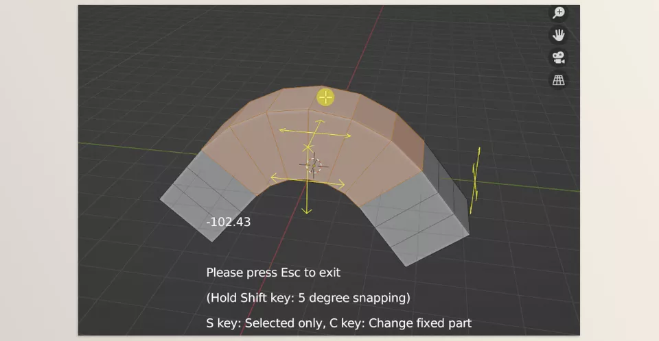 Simple Bend - You can bend only the selected part, allowing the connected geometries to follow along.