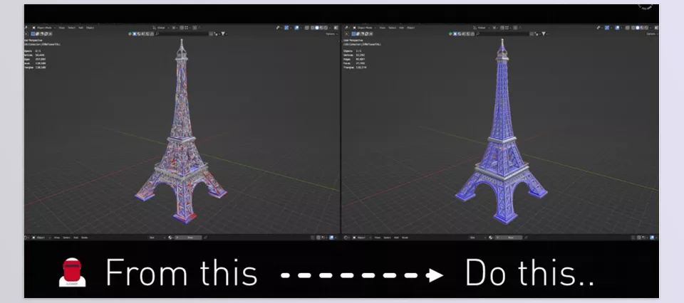 Blender - Cleaner - a quick method for cleaning meshes when importing files from other software that generates corrupted geometry.
