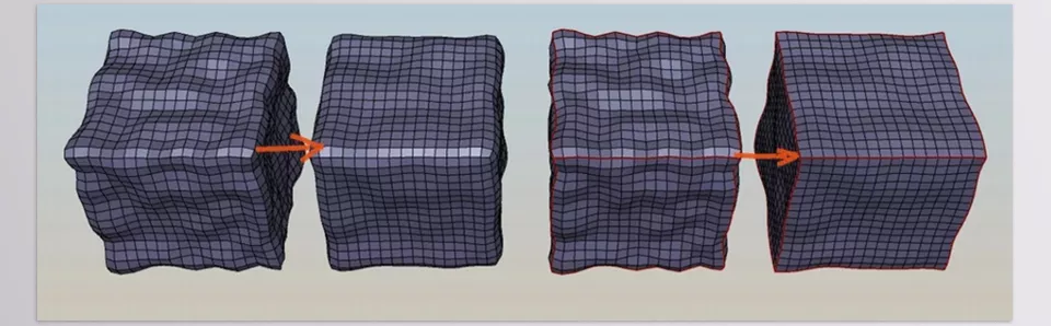 Volume Preserving Smoothing - Border mesh vertices will move along the border edges, preventing the outline of the mesh from shrinking.