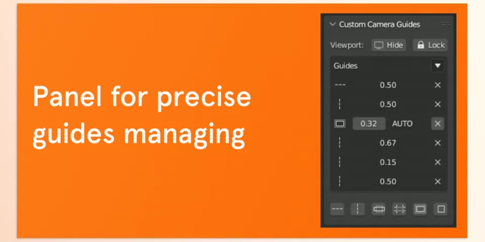 Custom Camera Guides - Panel for precise guides managing.