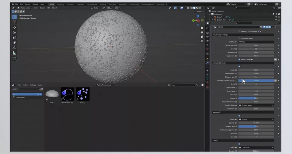 H2O Droplet Simulation - You can Now use it on animated meshes for example Adding Tears to a Crying Character.