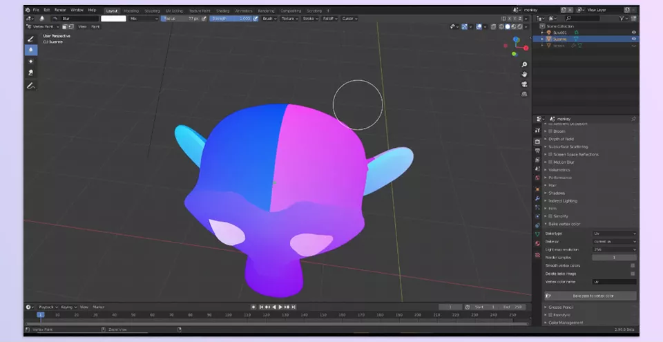 Bake To Vertex Color - By integrating with custom shaders in Cycles, it offers endless creative possibilities for enhancing visual output.