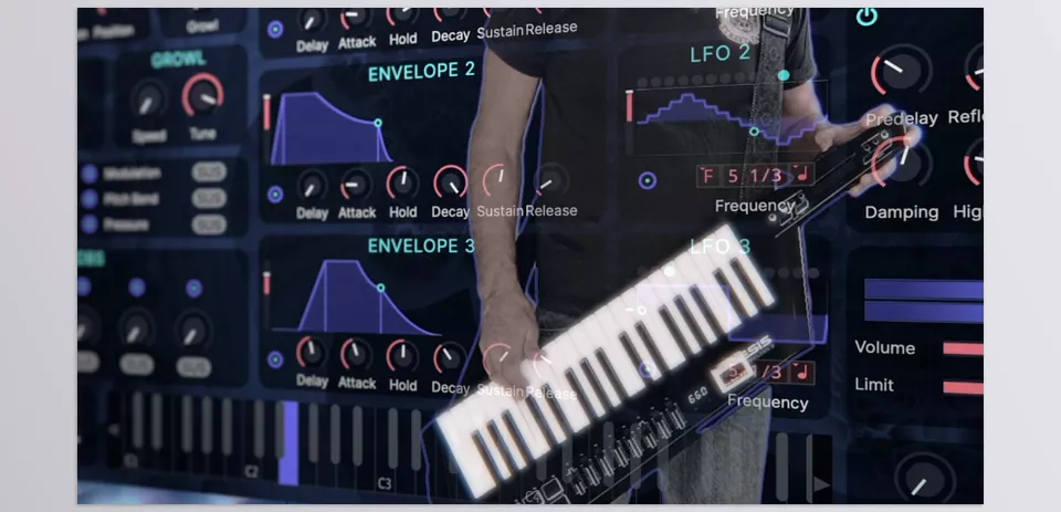 Outersect Modeler - It jumps harmonics realistically like a flute, offers controlled harmonic feedback similar to an electric guitar, growls like a saxophone, and can sing like a violin.