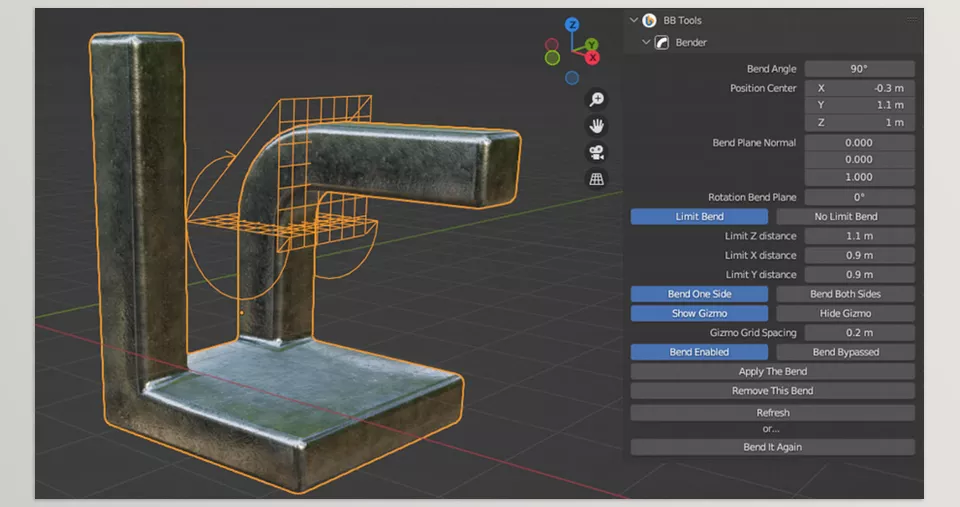 Blender - Bender - All bending is done procedurally, allowing you to revisit and modify the settings of any bends you've applied.