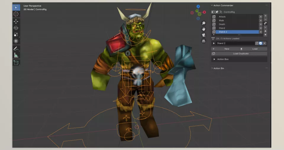 Action Commander - The Action Commander displays the actions that are linked to or stored within an object.