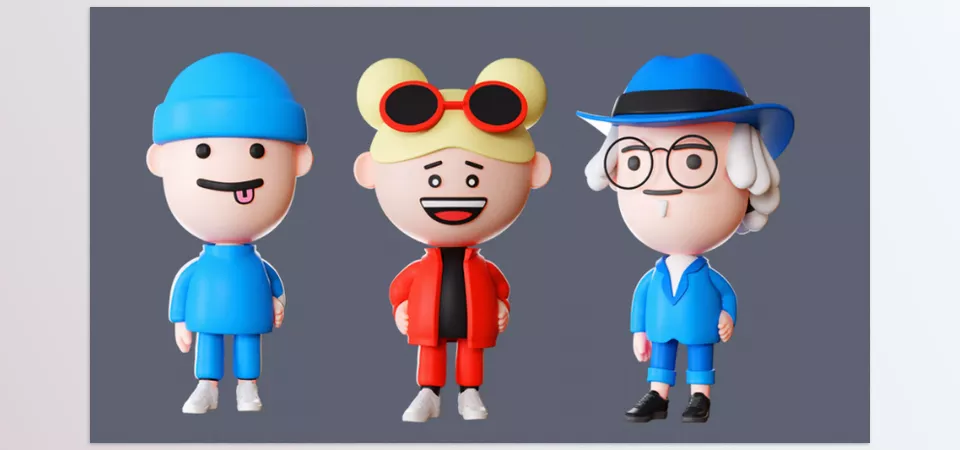 Models Characters 5 02- For Unity models have a Humanoid-type skeleton.