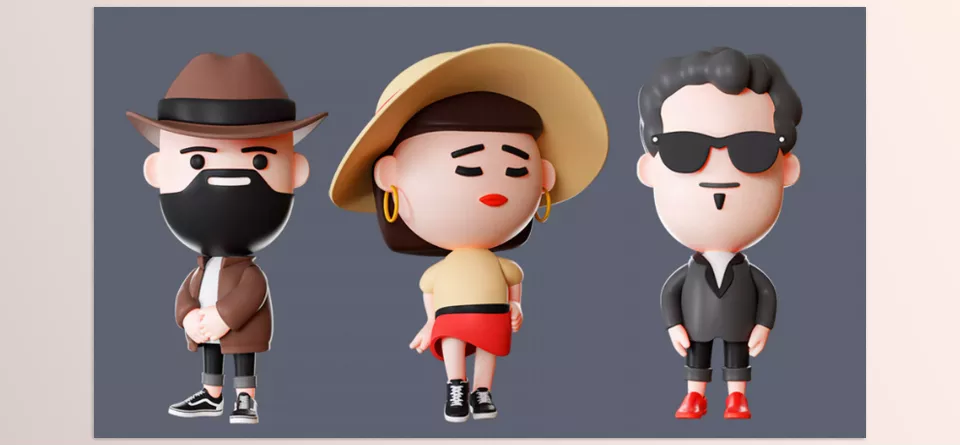 Models Characters 5 02- You can easily change the color of objects.