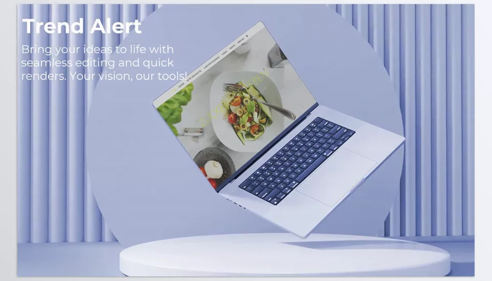 Laptop Mockup for After Effects - easily insert media files into a convenient placeholder to display the content on your laptop screen.
