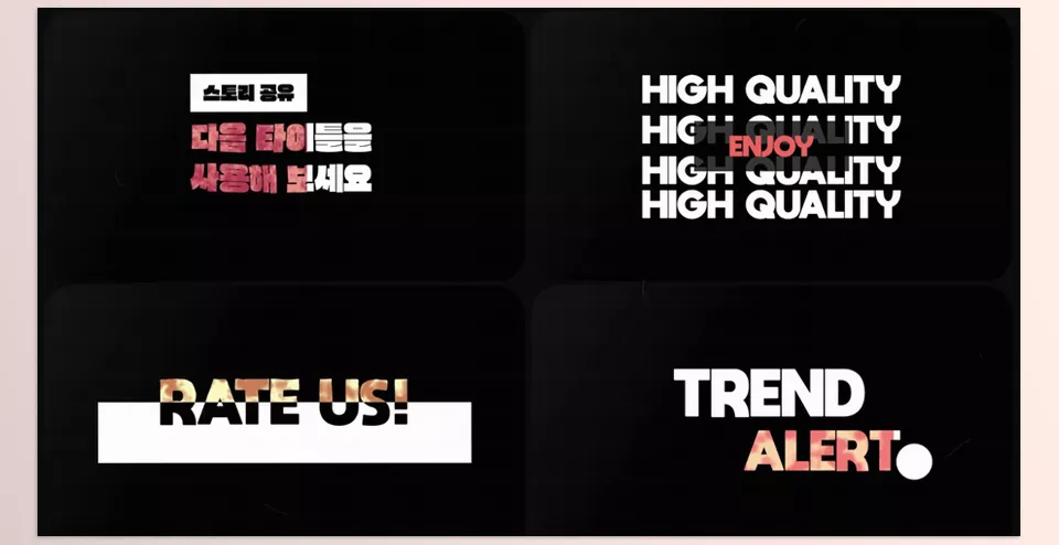 Typography Titles for Premiere Pro - Customize colors and edit text easily to match your project’s style. 