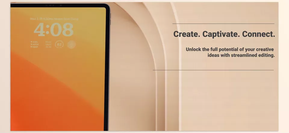 Tablet Pad Mock Up for Premiere Pro - display your app or content in a smooth setting