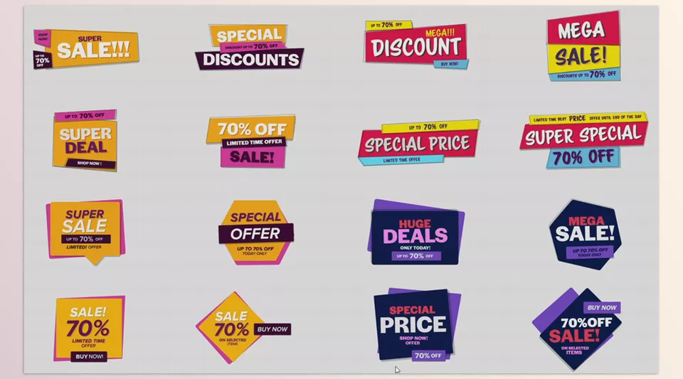 Animated Sale Banners Pack for Premiere Pro - Fonts sync automatically, ready to go without the hassle of font searches.