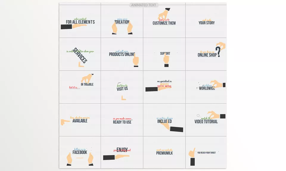 Explainer World Animated Hands for Premiere Pro - Animated Text Effects