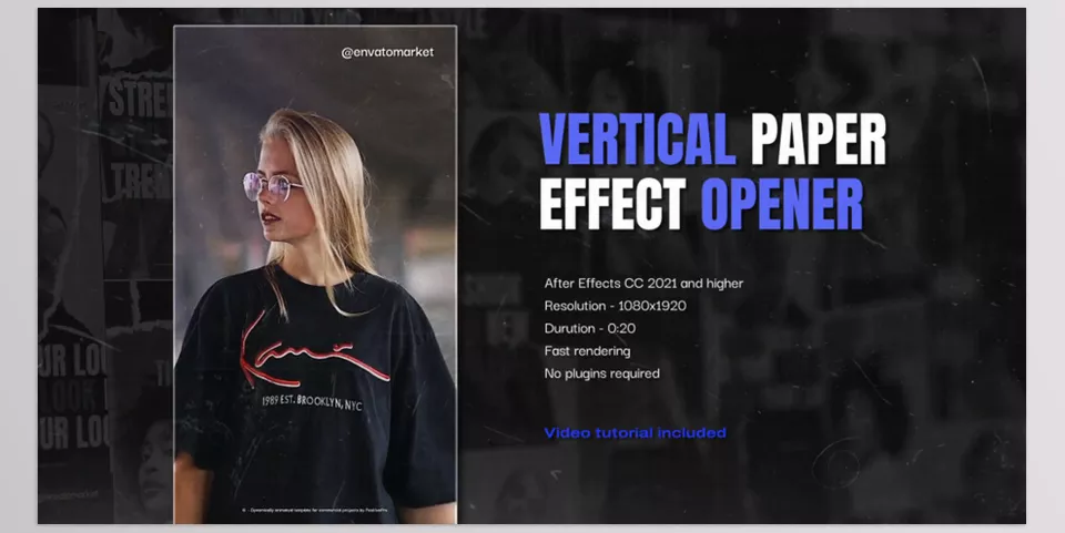 Paper Effect Fashion Opener Vertical - Create stunning fashion intros with a sleek, minimal design perfect for vertical video formats.