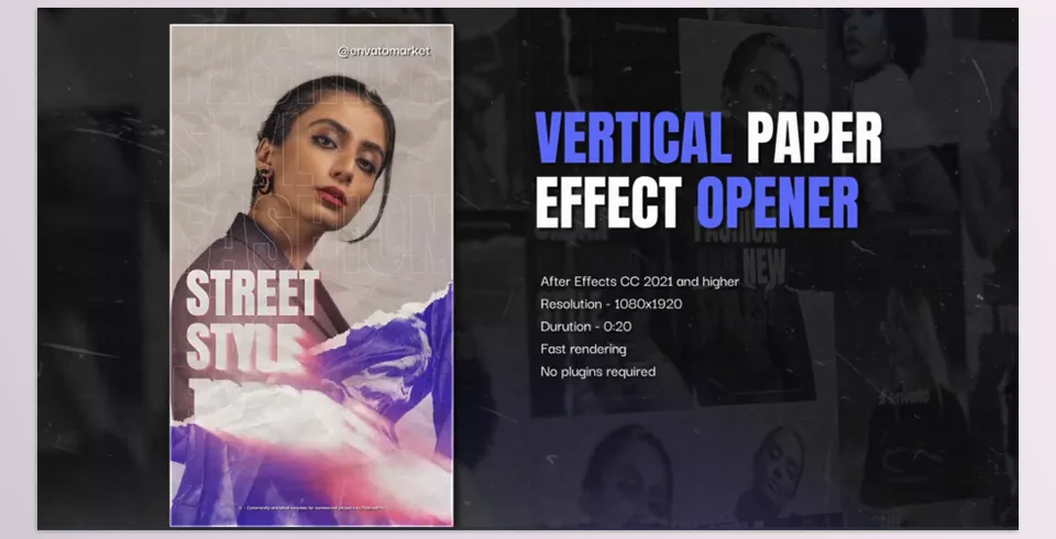 Paper Effect Fashion Opener Vertical - Effortlessly customize colors and elements for a polished, professional look in any language.