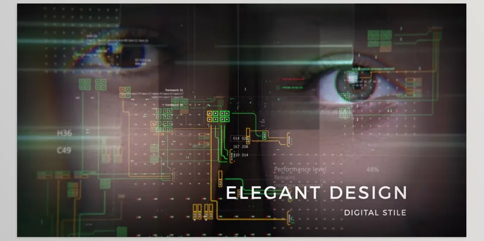 Videohive - Digital HighTech Slideshow - Transform your visuals into a sleek, futuristic experience with customizable media and text placeholders.