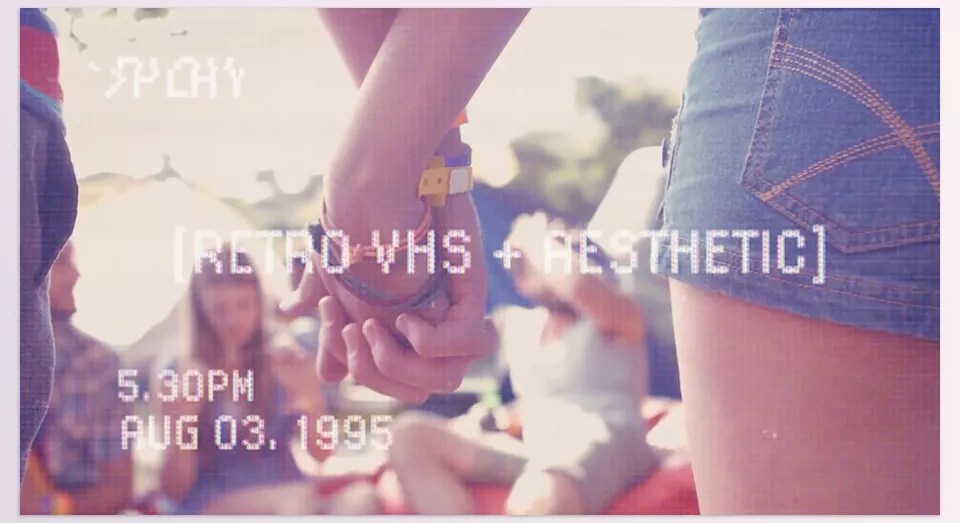 Retro VHS Aesthetic Titles - Bring the charm of retro VHS aesthetics to your project with customizable titles.
