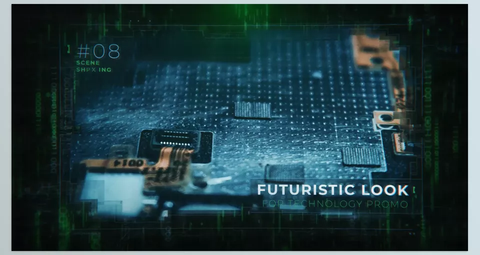 Digital Matrix Slideshow - Seamless animation with sleek, high-tech design.