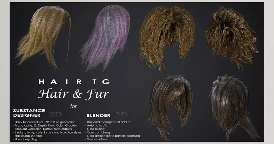 HairTG Hair and Fur - various hair style textures