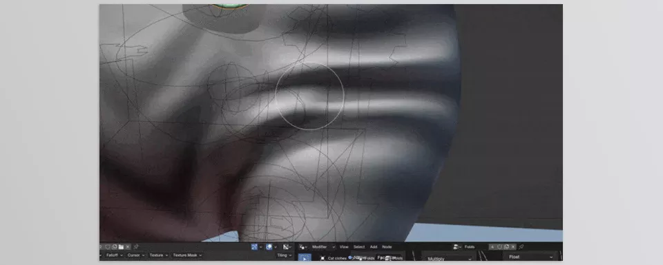 Folds Modifier - Texture maps enable drawing of folds while retaining complete creative flexibility and utilizing Geometry Nodes.