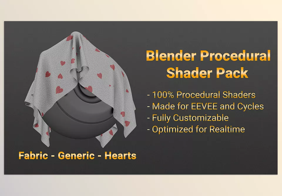 Blender Procedural Shader Pack - Fabric - Generic - Hearts