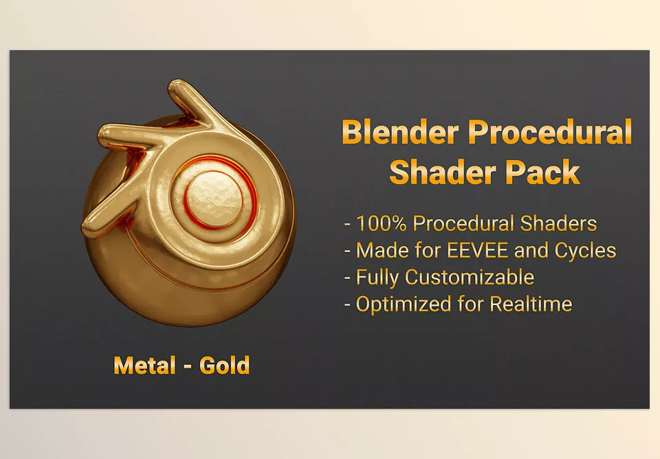 Blender Procedural Shader Pack - Metal - Gold