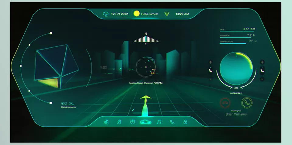 Car Cluster HUD UI Templates - High-tech, fully animated car cluster UI for a futuristic driving experience.