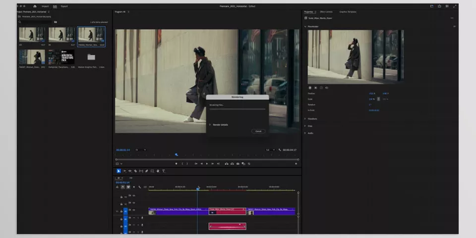 Horizontal Transitions Pack MOGRTs - Simple Customization.