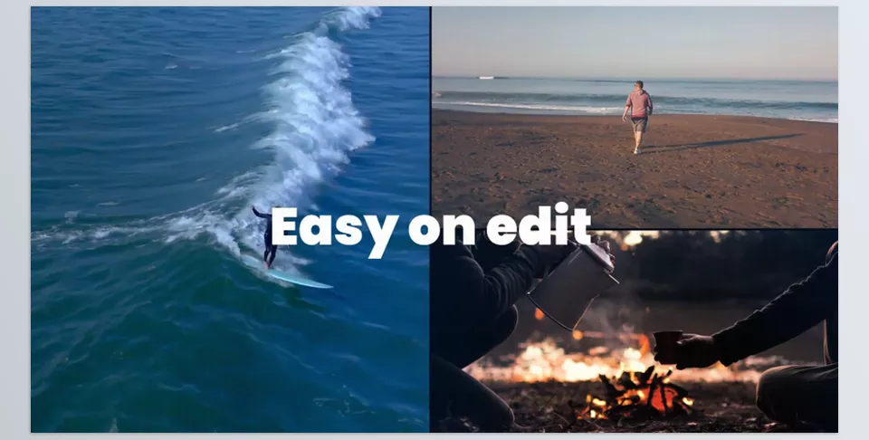 Videohive - SplitScreen Opener Slideshow MOGRT - Customize effortlessly with simple controls.