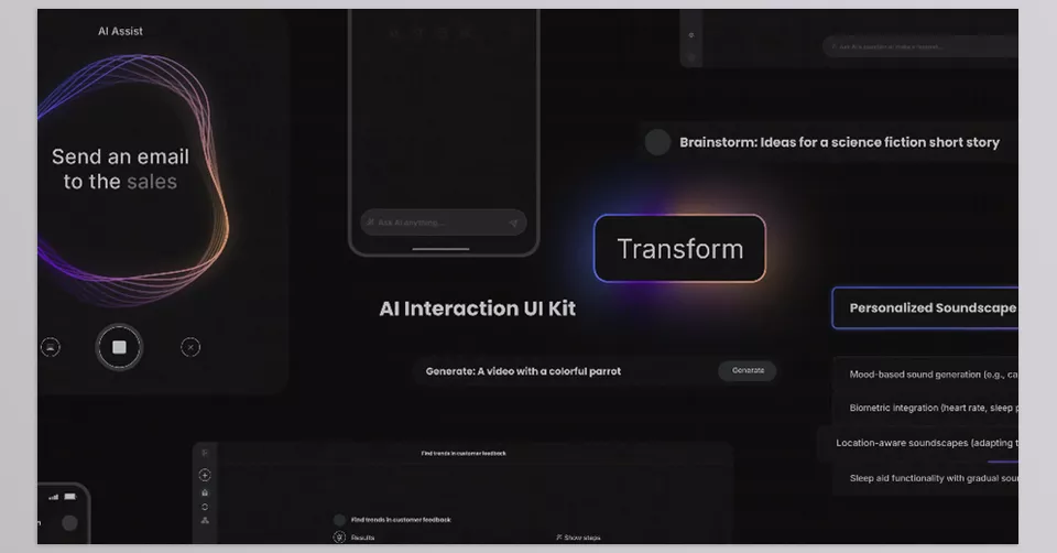 Videohive - AI Interaction UI Kit - Easily customizable UI elements for seamless integration.