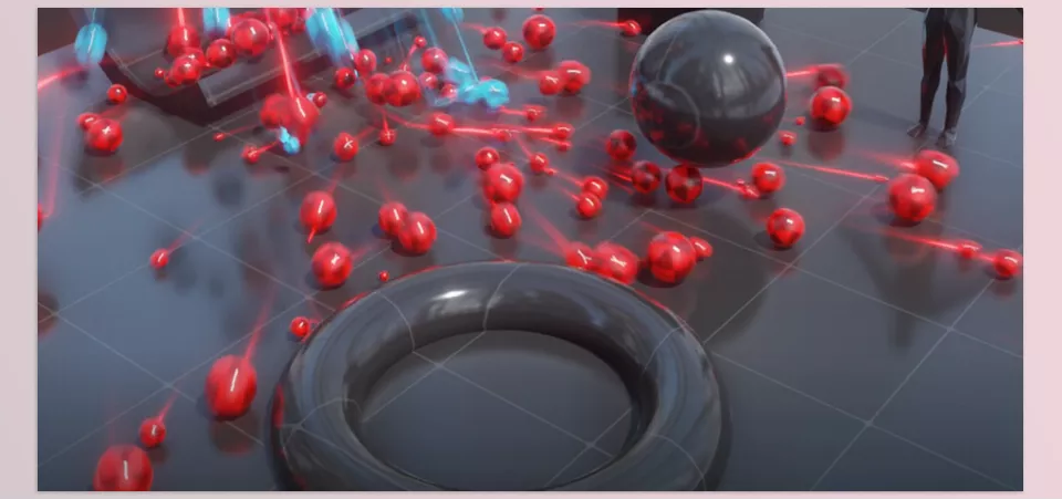 Particle Simulation Modifier - Real-time particle interactions with collisions and forces in action.