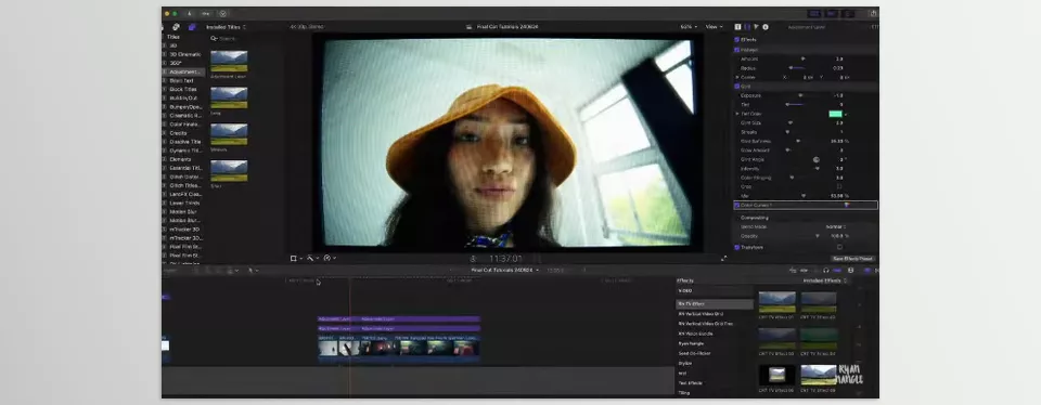 CRT TV Effect Final Cut Pro - Add retro charm to your edits with customizable drag-and-drop effects.
