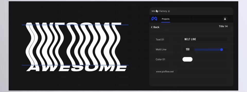 Pixflow - Text Distortion Effects - Bring your words to life with stunning ripple, melt, and warp animations designed for bold storytelling.
