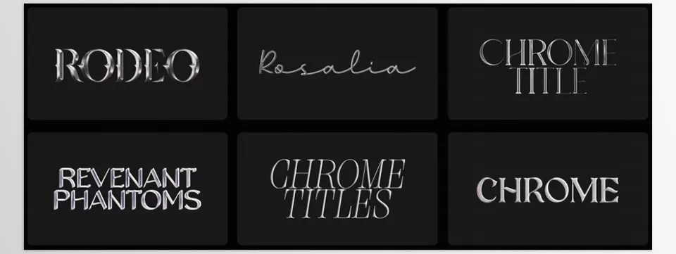 Chrome Title Text Templates - Style your visuals with high-impact animated titles that shine in 4K and flex to your vibe.