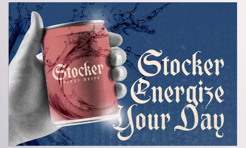 Maythen Blackletter Font -  Transform your text into timeless art with bold, sweeping curves.