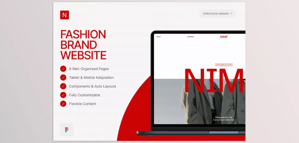 NIMB Fashion Brand Website - Fashion collections are bold and minimalist designs that captivate the viewers.
