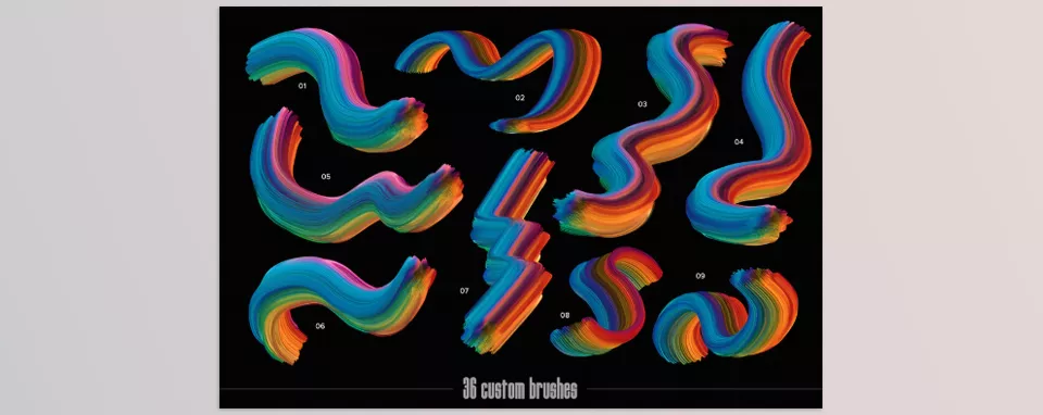 Mixer Multicolor Brushes - Transform digital lettering into stunningly sculpted works with these strokes.