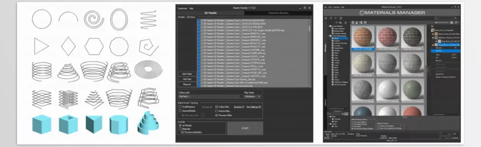 3dsMax Plugins Collection - Intuitive asset management is geared toward streamlining work processes.