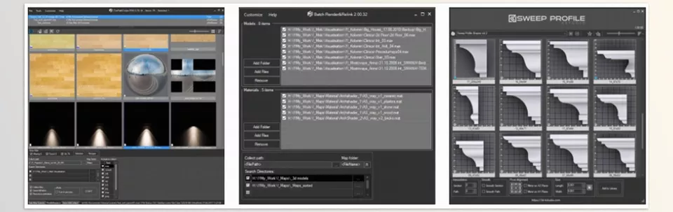 3dsMax Plugins Collection - Any project can be worked on through the effortless creation of an architectural profile.